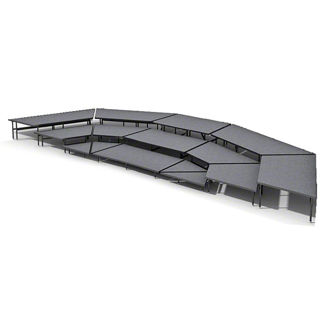 Staging 101 3-Tier Seated Riser System - 31' Long (fits 36 Chairs)