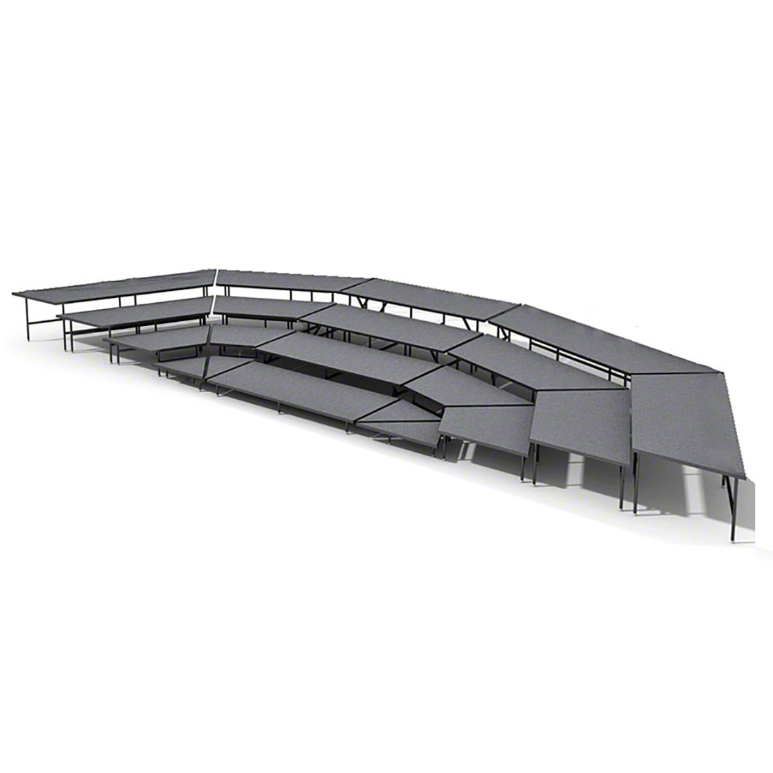 Staging 101 4-Tier Seated Riser System - 38' Long (fits 60 Chairs)