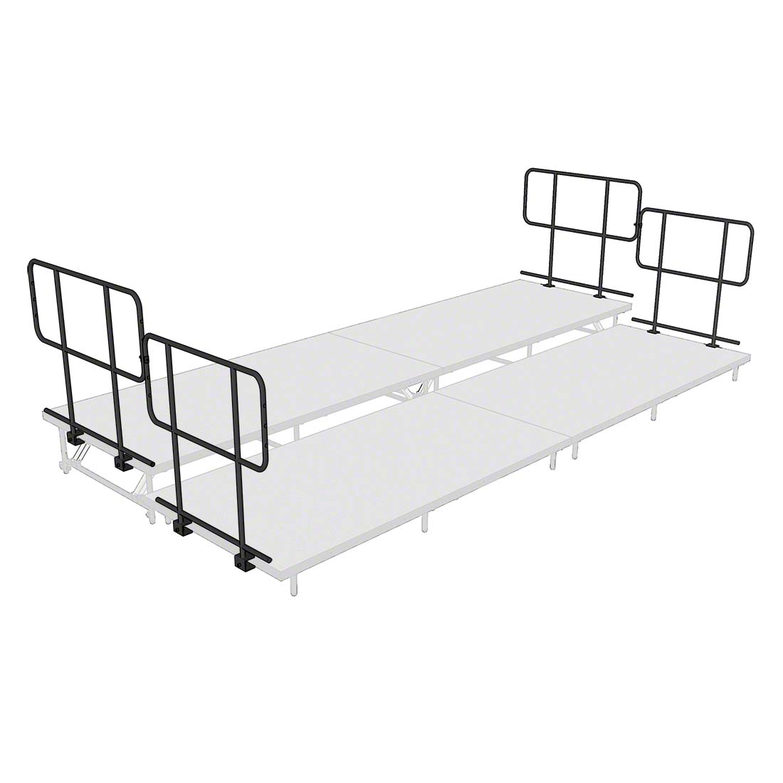Staging 101 Side Guard Rail Package for 2-Tier Seated Risers
