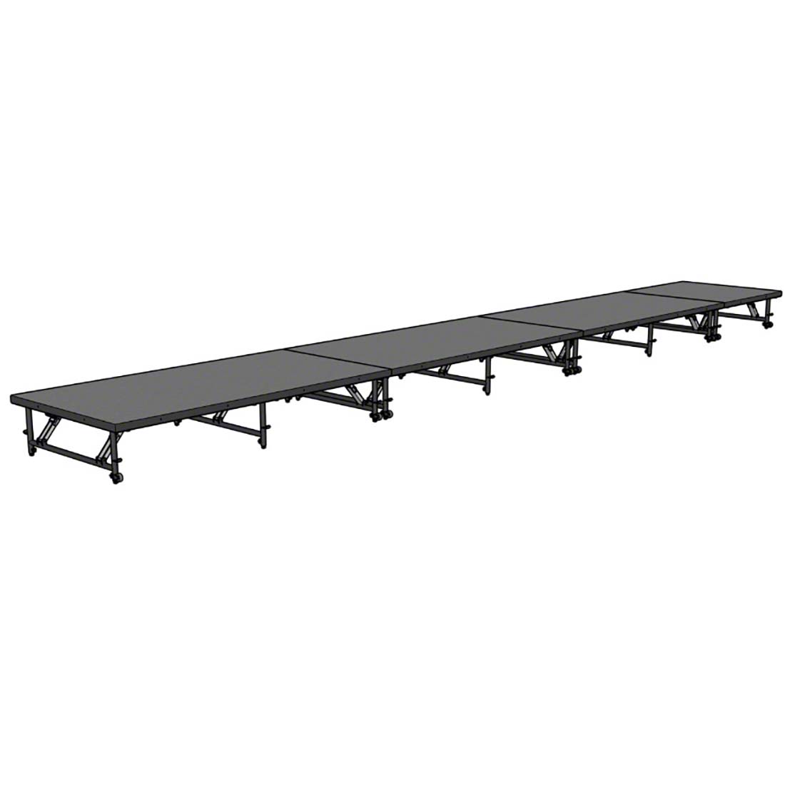 Staging 101 4'x28' Portable Stage, 16"-24" Adjustable Height