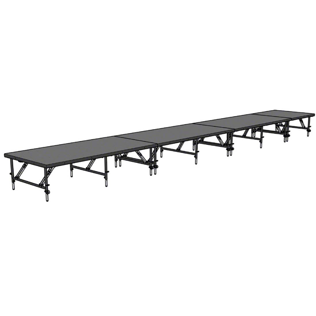 Staging 101 4'x28' Portable Stage, 24"-32" Adjustable Height 
