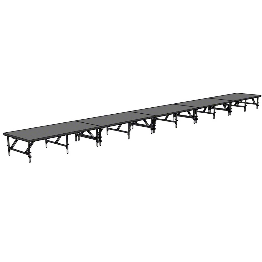 Staging 101 4'x40' Portable Stage, 24"-32" Adjustable Height