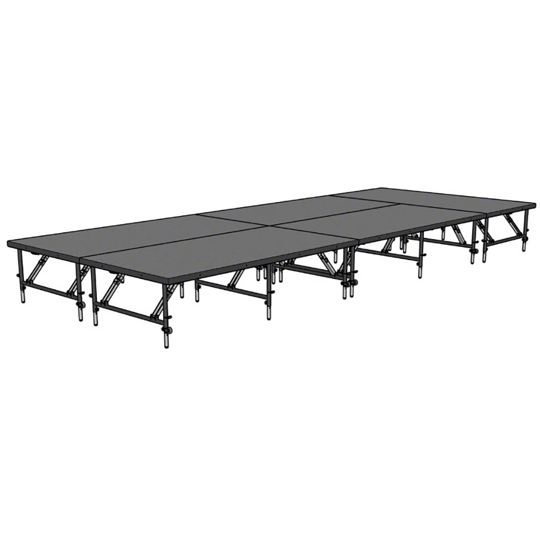 Staging 101 8'x20' Portable Stage, 24"-32" Adjustable Height