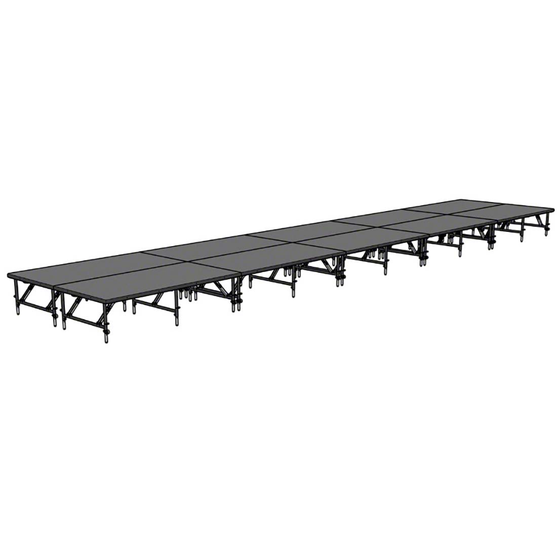 Staging 101 8'x40' Portable Stage, 24"-32" Adjustable Height