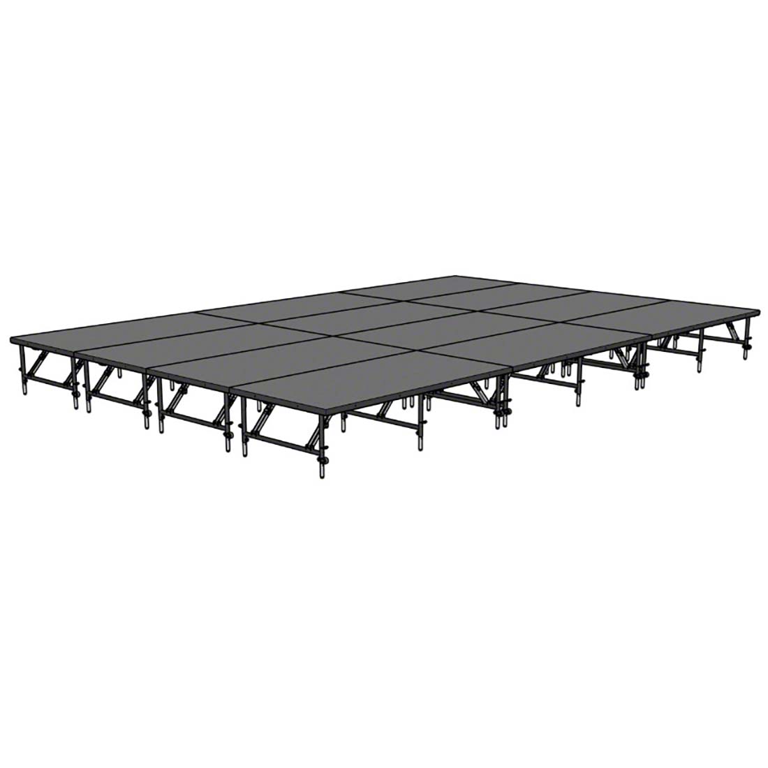 Staging 101 16'x24' Portable Stage, 24"-32" Adjustable Height