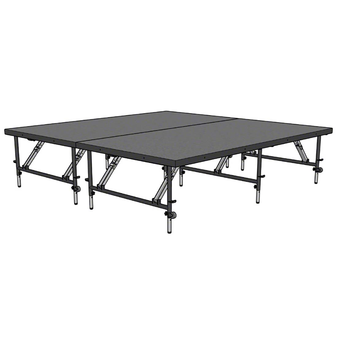 Staging 101 8'x8' Portable Stage, 24"-32" Adjustable Height