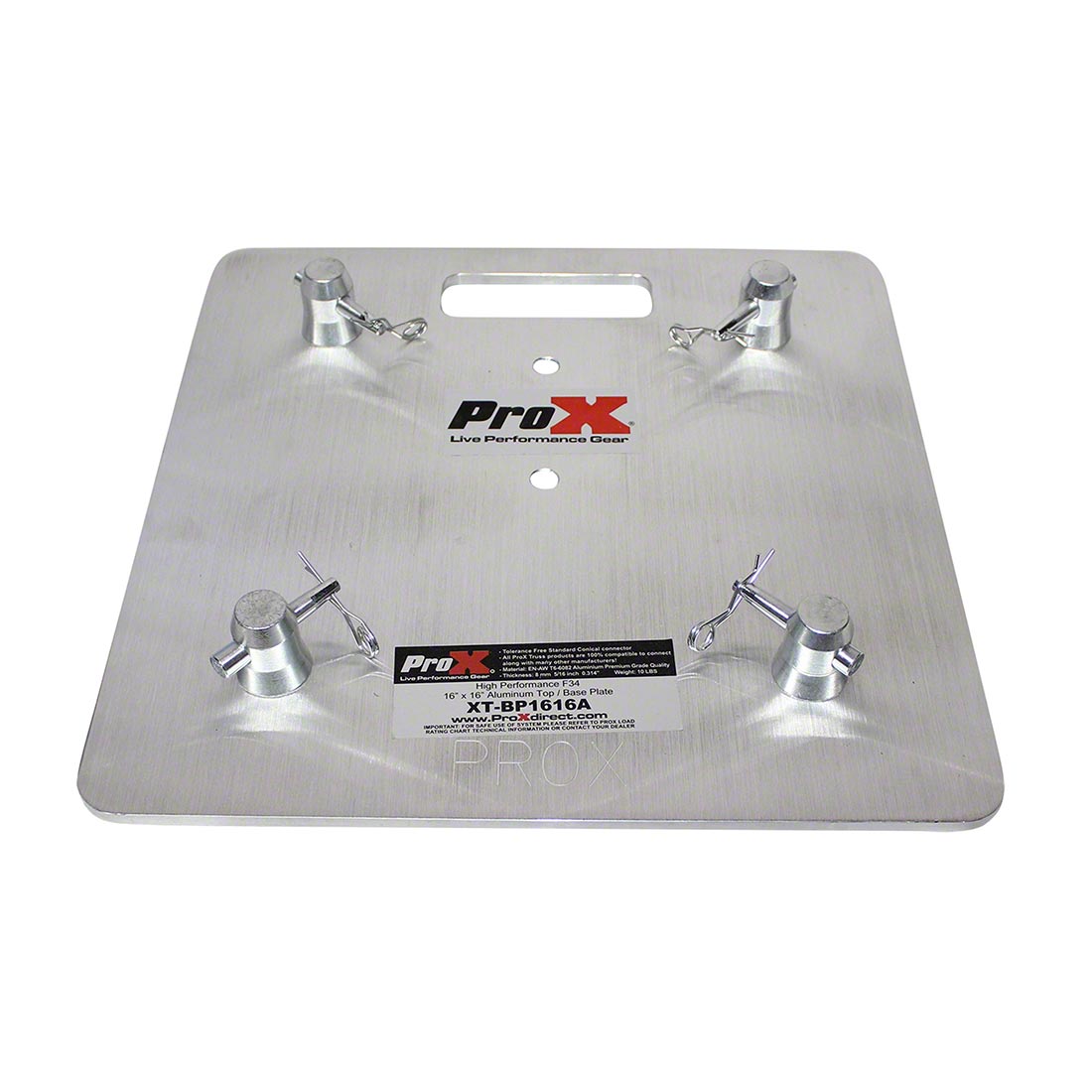 ProX F34 Square Truss 6mm Aluminum Base Plate with Connectors, 16